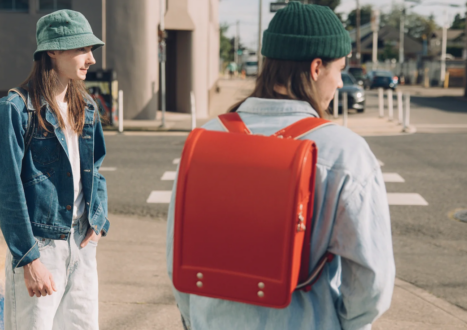 models wearing randoseru