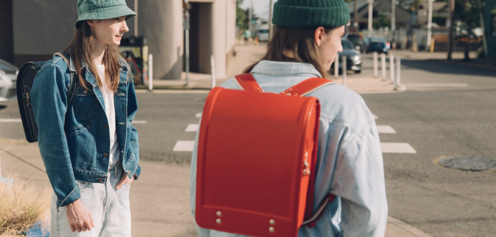 models wearing randoseru