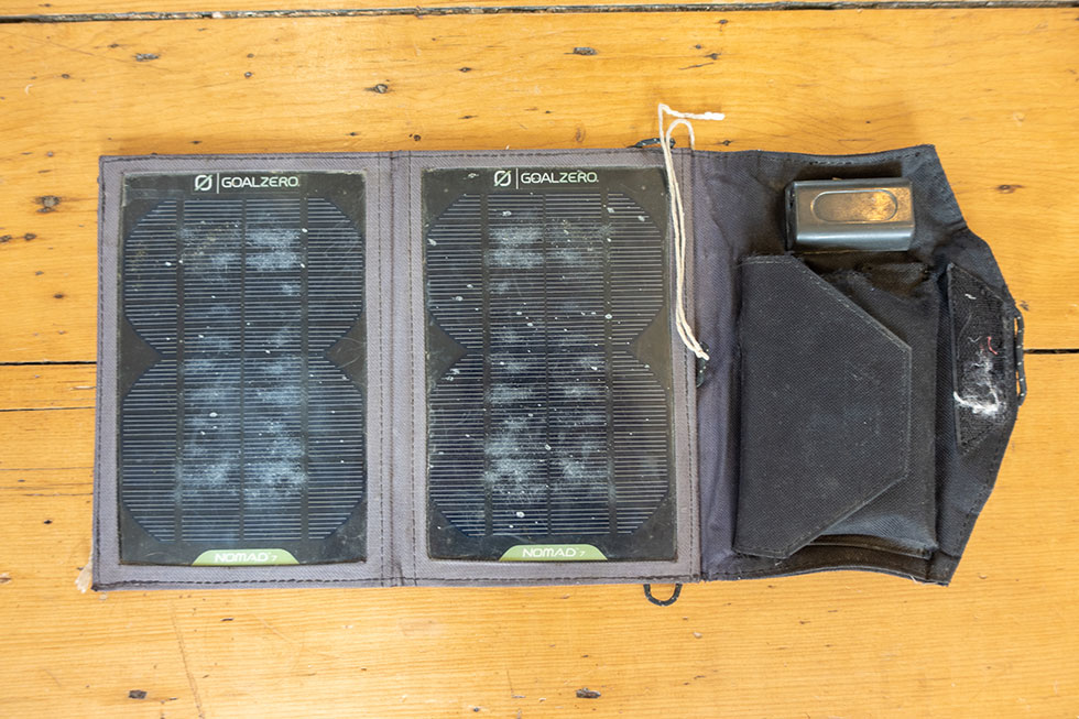 Solar Panel used on solo jungle cycling expedition by Jude Kriwald