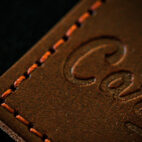 close up of leather morale patch