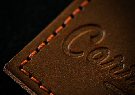 close up of leather morale patch