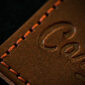 close up of leather morale patch
