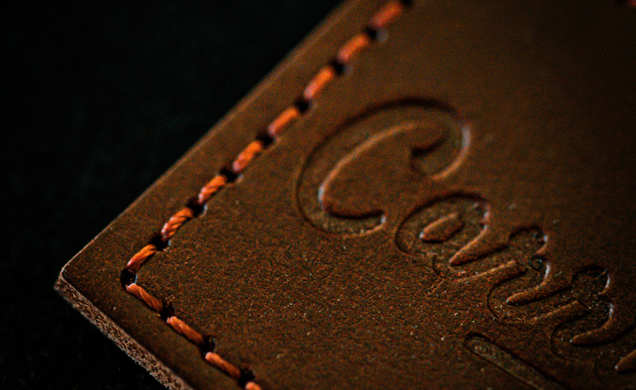 close up of leather morale patch