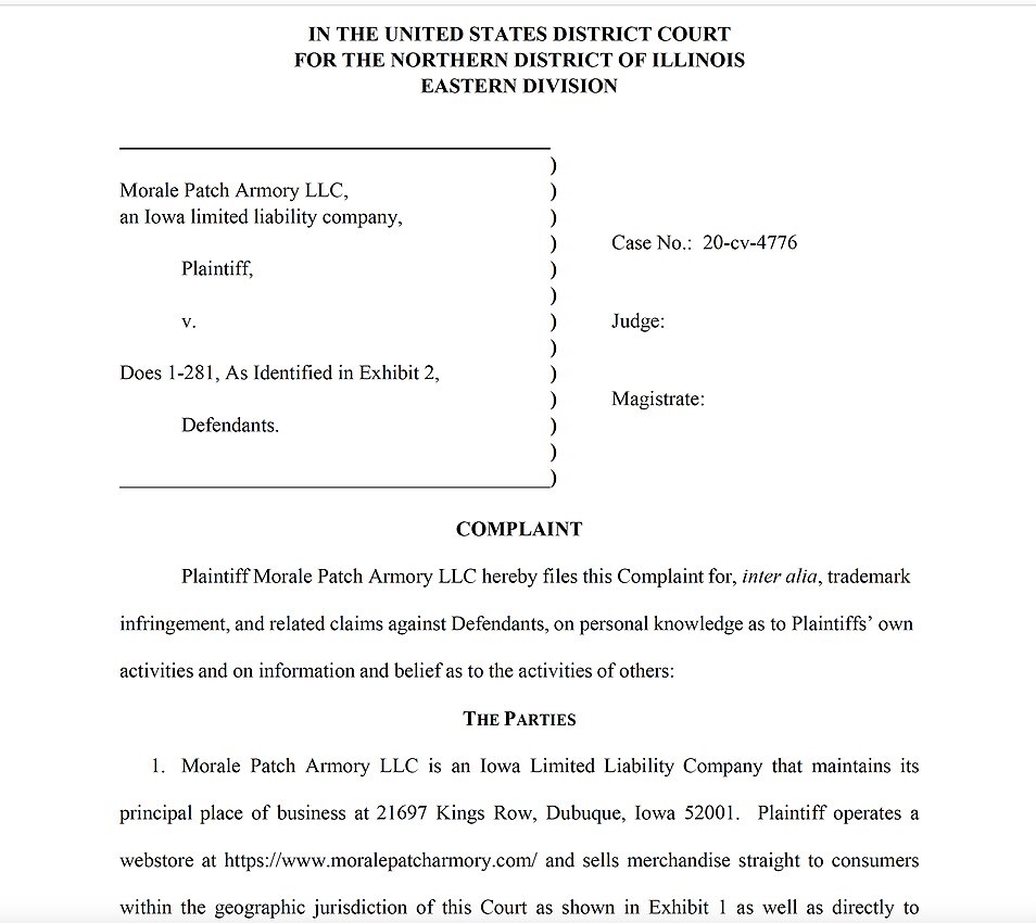 Morale patch lawsuit