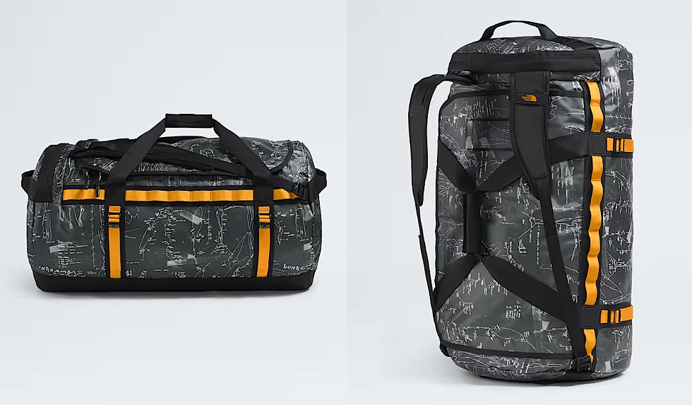 The North Face Base Camp&trade; Duffel&mdash;L Anthracite Grey Conrad Topos Print-Summit Gold