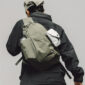 model wearing sling on grey background
